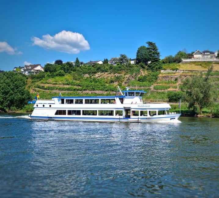 2-River Day-trip by boat to Koblenz and return from Alken - Castles, locks, and vineyards on the Moselle