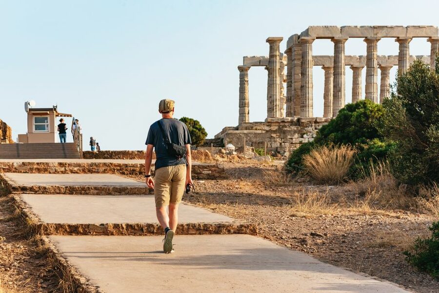 Athens: Cape Sounion & Poseidon Temple Sunset Half-Day Trip - The sunset over the Aegean Sea