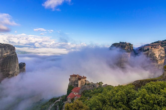 Athens: Meteora Monasteries, Caves & Coastal Stopovers with Lunch - Three monasteries from the inside
