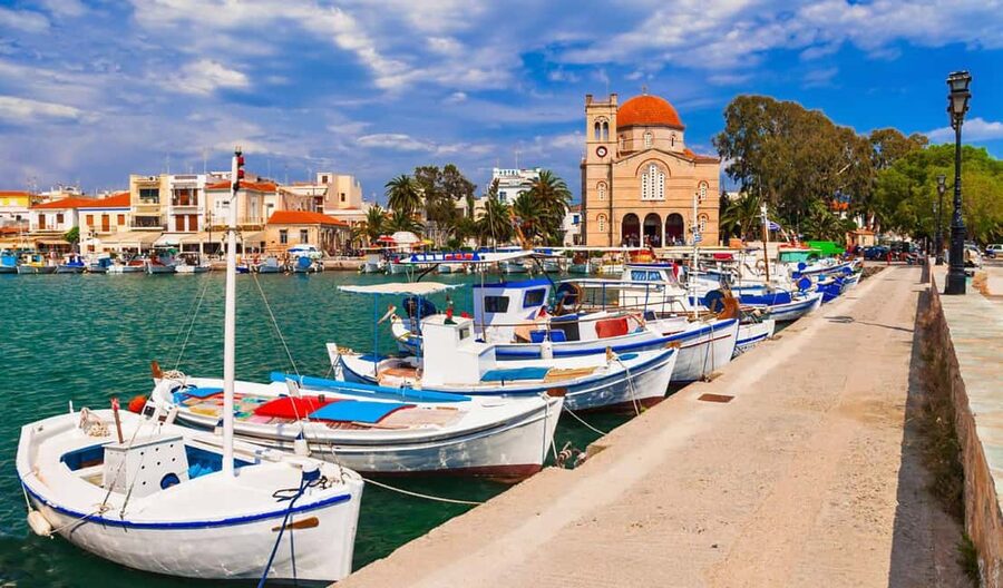 Athens to Aegina: Greek Island Escape & Swim Day Trip - Aegina Town, pistachios, and lunch by the harbor