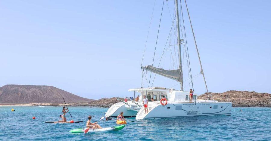 Corralejo: Adults-Only Catamaran Day Trip to Lobos Island - Leaving Corralejo with a small group