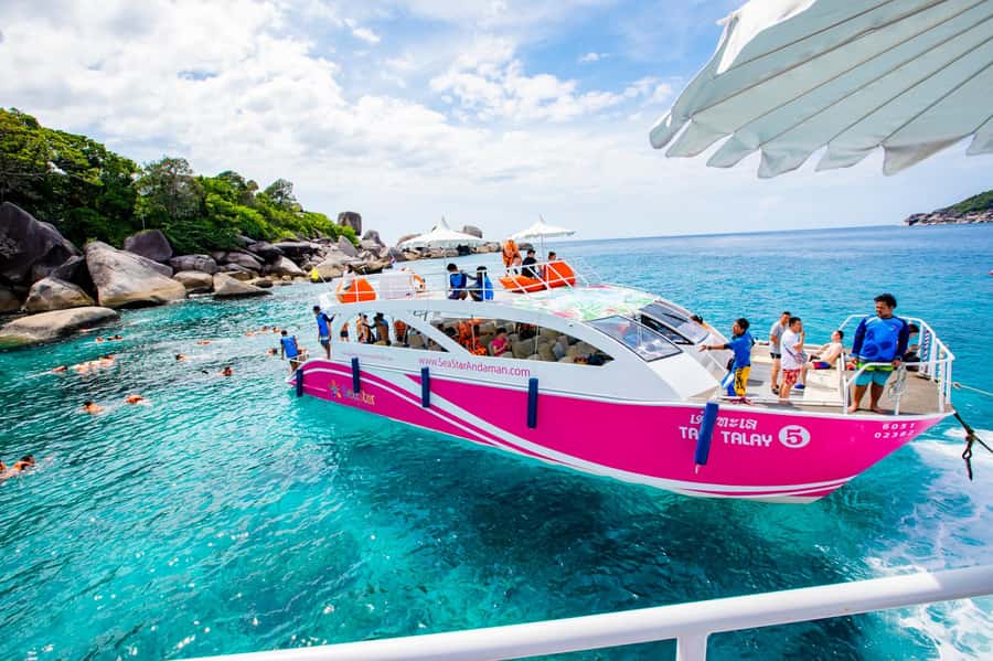 From Khao Lak: Similan Islands Day Trip by Luxury Catamaran - Koh Similan and the walk to Sailing Rock