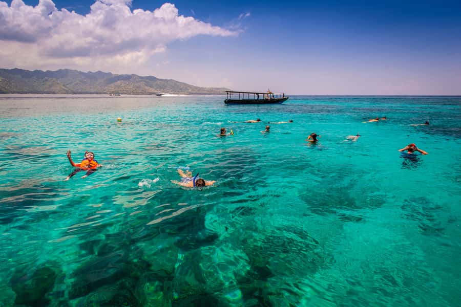 From Lombok: Gili Islands Snorkeling Day Trip - Gili Trawangan: first swim and a taste of island life