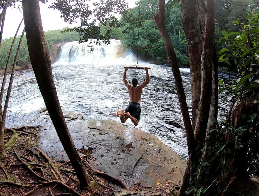 From Manaus: Presidente Figueiredo Waterfalls Daytrip - Walking through forest, stream, and cave