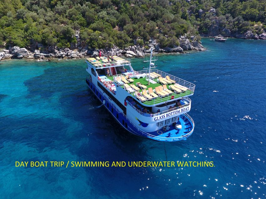 From Marmaris: Day Trip by Glass Bottom Semi Submarine - Sunbeds, shade, and the boat’s best spaces