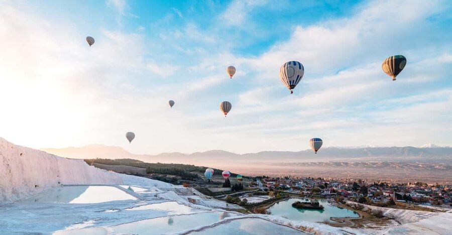 From Marmaris: Pamukkale Balloon Flight Day Trip with Lunch - The balloon flight over Cotton Castle
