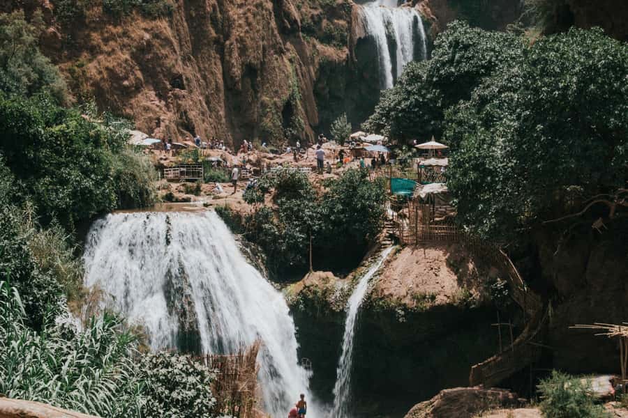 From Marrakech: A day Trip to Ouzoud waterfalls - The boat ride below the falls