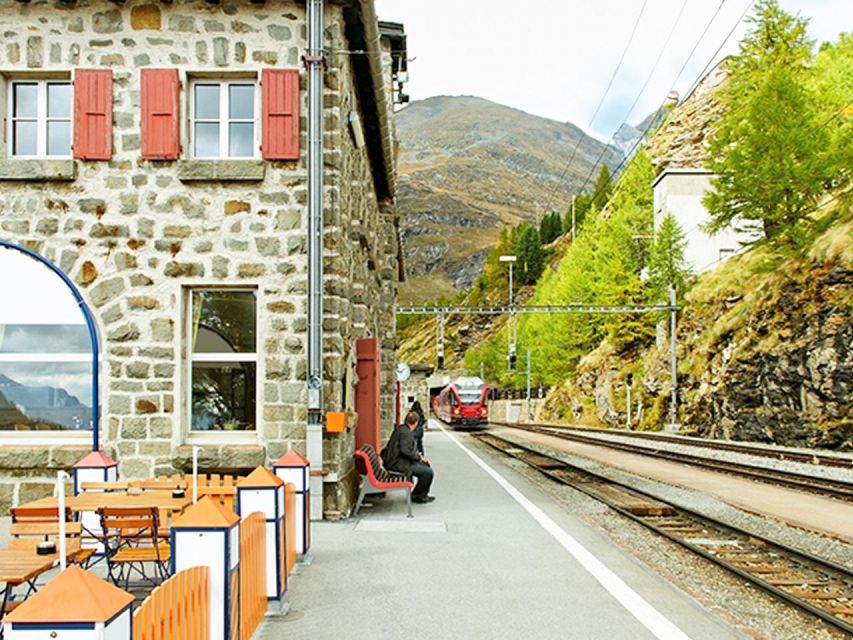 From Milan: St Moritz & Alps Day Trip with Bernina Red Train - St. Moritz: lake views and polished streets
