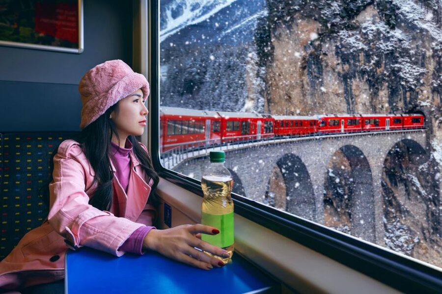 From Milan: St Moritz & Alps Day Trip with Bernina Red Train - The Bernina Red Train from St. Moritz to Tirano