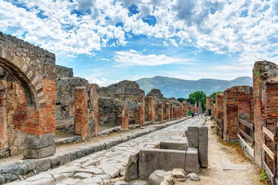 From Naples: Pompeii & Amalfi Coast Full-Day Trip - Entering Pompeii after the drive