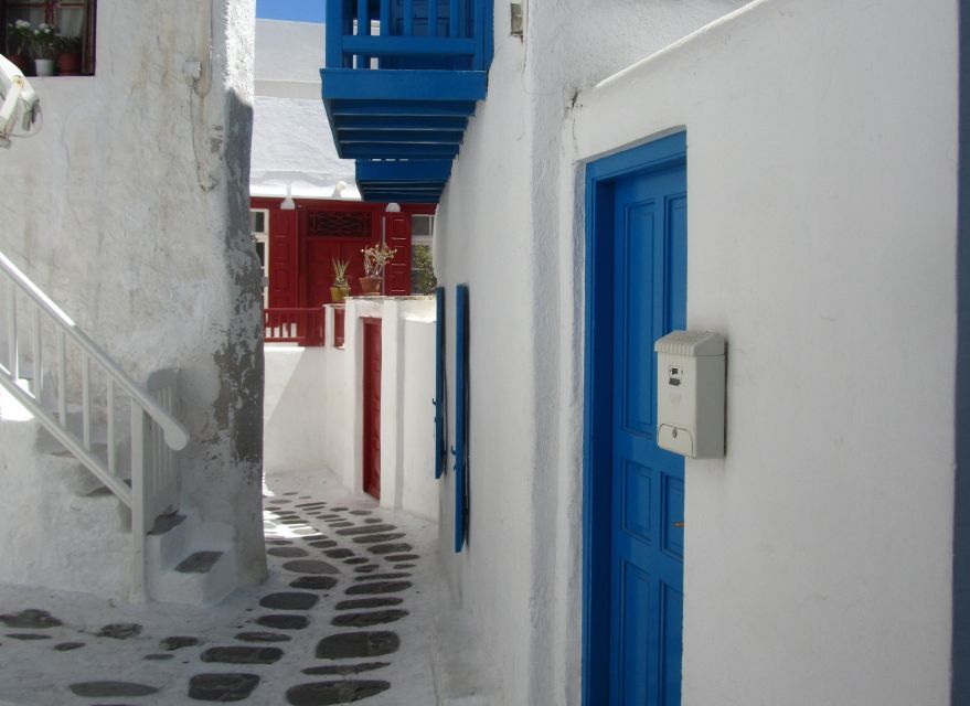 From Paros: Day Trip to Mykonos - Mykonos Town: white lanes and blue details