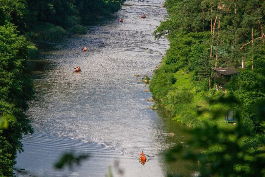 From Prague: Sazava River Canoe Day Trip for All Levels - The local train and its stone viaducts