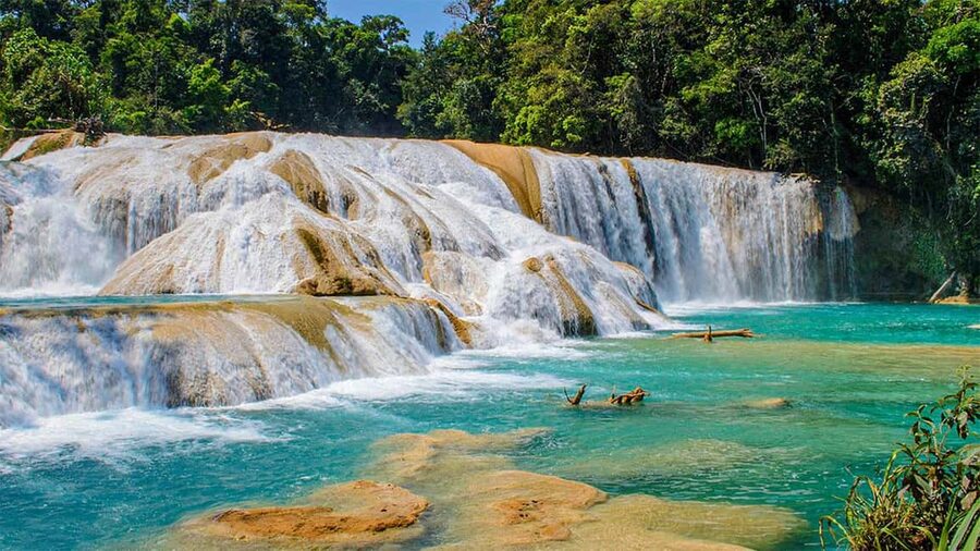 From San Cristóbal: Agua Azul and Palenque Day Trip - Agua Azul: beautiful water, changeable color