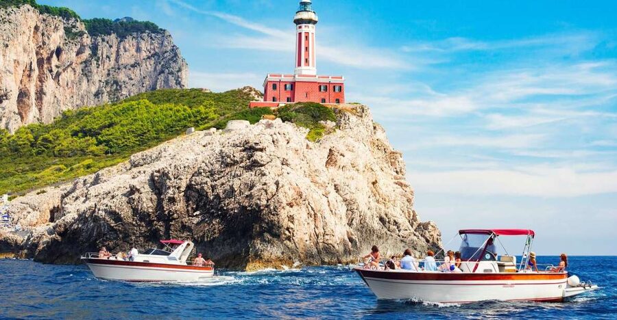 From Sorrento: Capri Island Boat Day Trip With Transfer - Leaving the marina and settling aboard