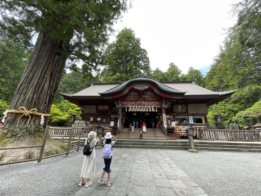 From Tokyo: Mount Fuji & Hakone Customize Private Day Tour - Kitaguchi Hongu Fuji Sengen Shrine under tall trees