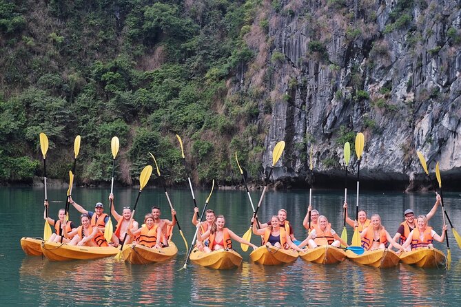 Full day trip to Lan Ha-Ha Long Bay from Cat Ba, avoid the crowds - Kayaking through Bat Cave, Dark Cave, and Bright Cave