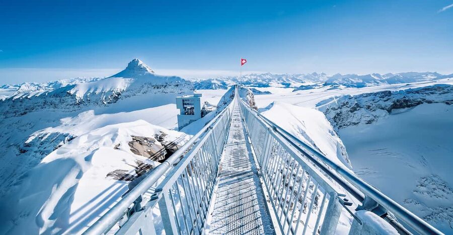 Full-Day Trip to Riviera Col du Pillon & Glacier 3000 - The Peak Walk, Glacier 3000’s signature moment