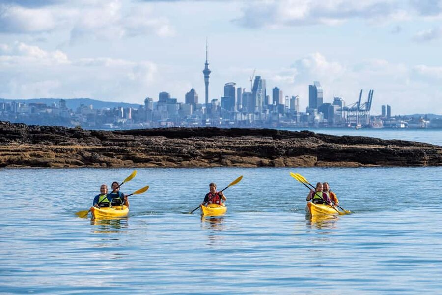 Rangitoto Island: Sea Kayak & Summit Hike Day Trip - Safety instruction before crossing Waitemata Harbor