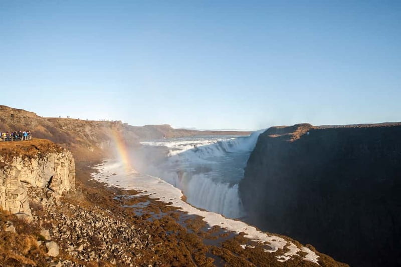 Reykjavik: Golden Circle, Fridheimar, & Sky Lagoon Day Trip - Gullfoss, where glacier water drops in stages