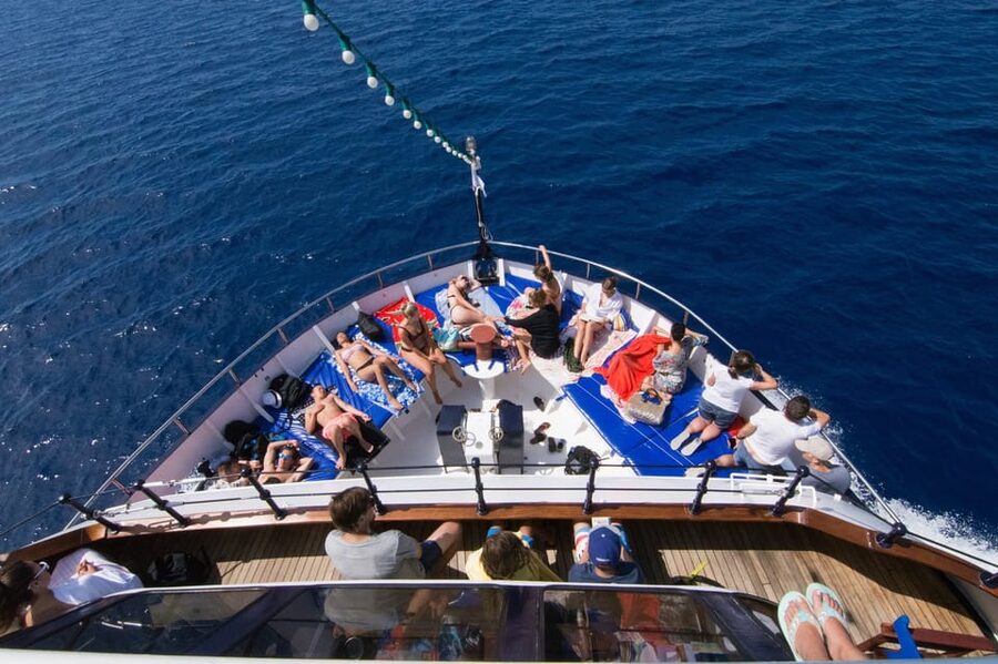 Rhodes: Lindos Cruise with 2 Swim Stops - The long ride to Lindos
