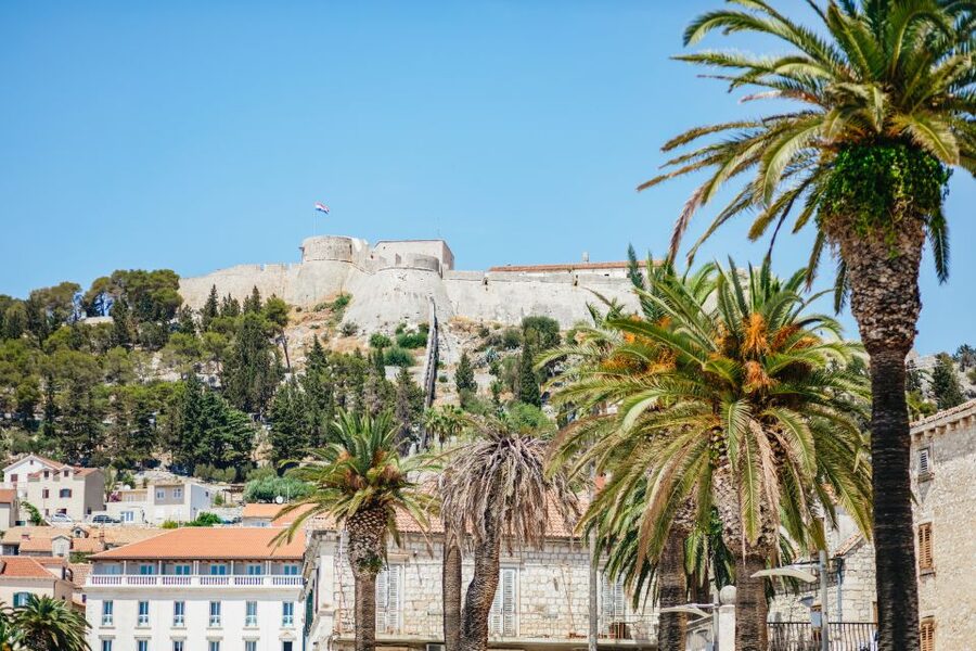 Split: Blue Cave, Vis & Hvar Full-Day Trip by Speedboat - Stiniva Cove from the water