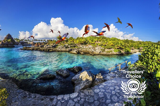 Xcaret Park Day Trip, transportation and Cultural Night Show - Birds, butterflies, and animals along the trails